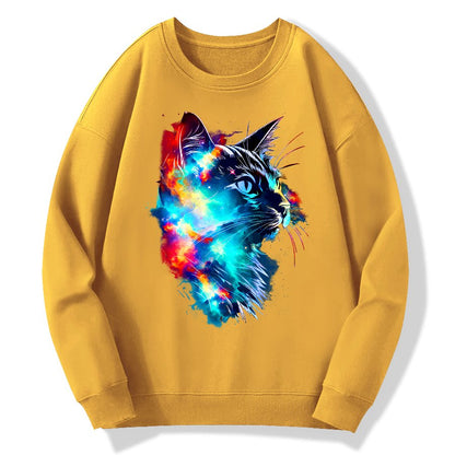 Cosmos cat Cotton Pullover Sweatshirt