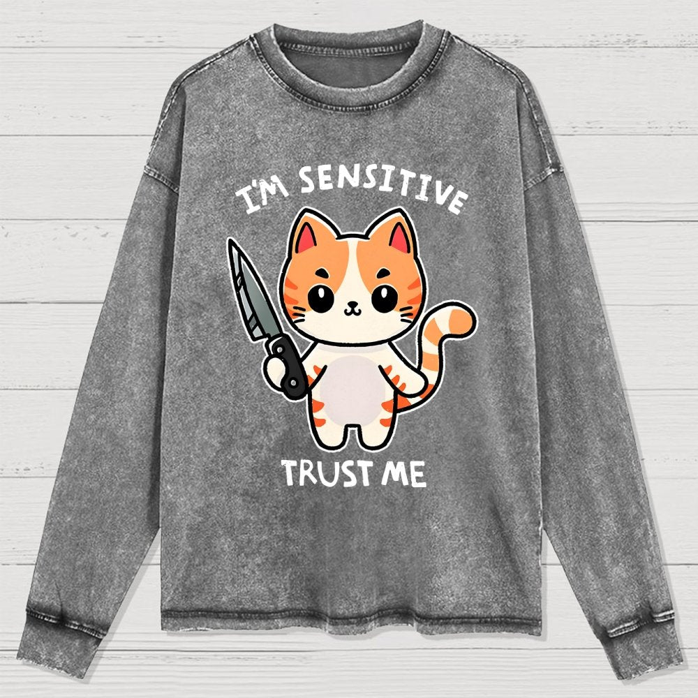 I'm sensitive Washed Long Sleeve Tee