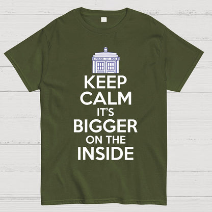 Keep Calm Its Bigger On The Inside Geek T-Shirt