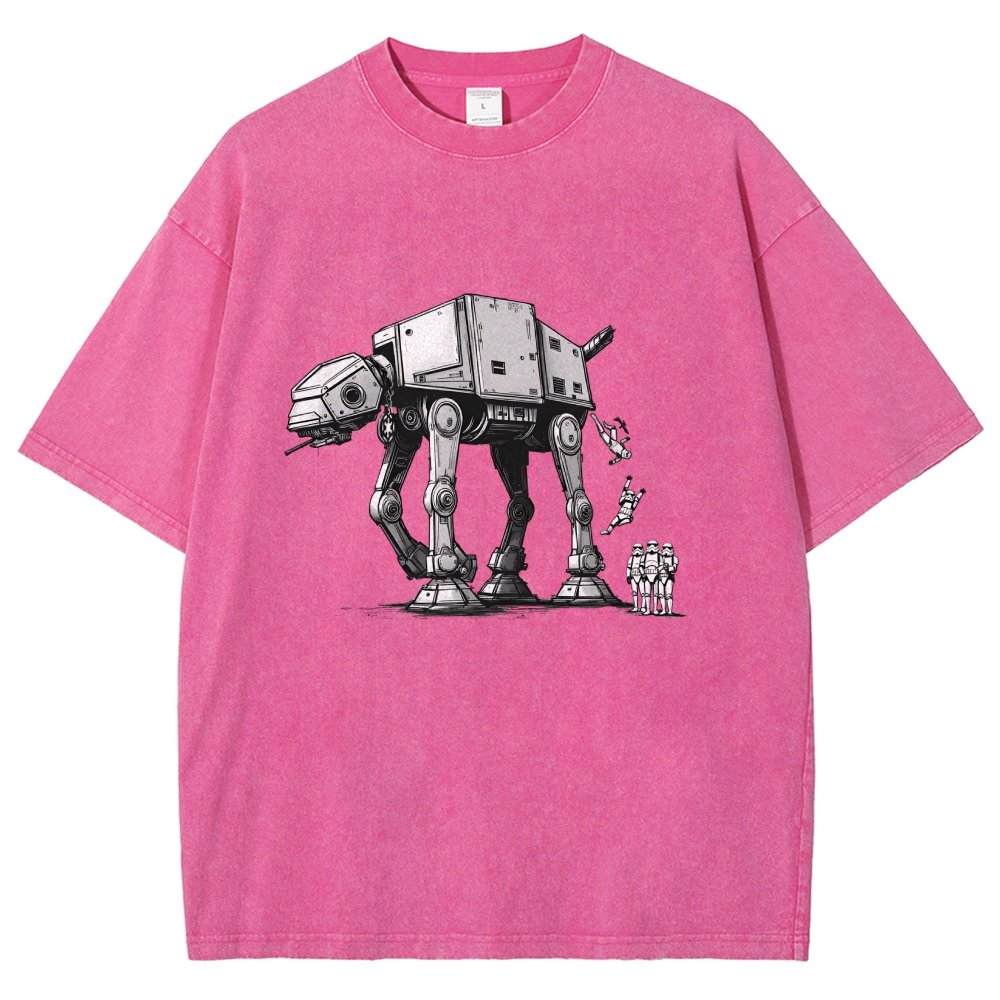Mechanical Robot Dog Poop Vintage Distressed T-shirt