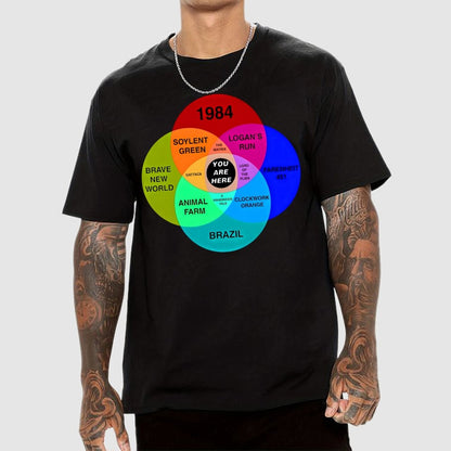 Dystopian Venn Diagram You Are Here Geek T-Shirt