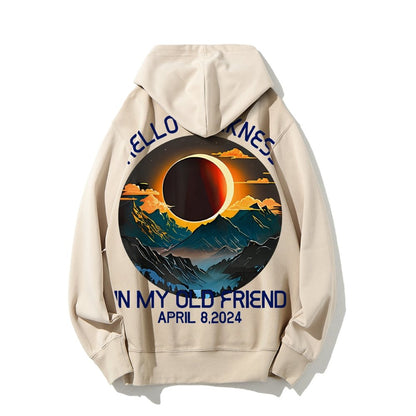 Hello Darkness My Old Friend Nerdy Graphic Geek Printed Back Cotton Hoodie