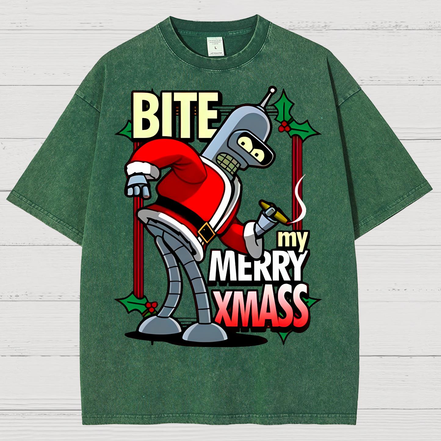 Happy Christmas from Robot Vintage Distressed T-shirt