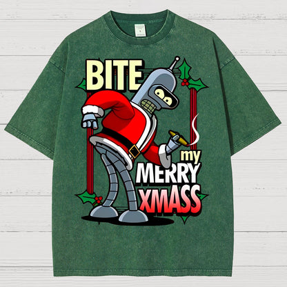 Happy Christmas from Robot Vintage Distressed T-shirt