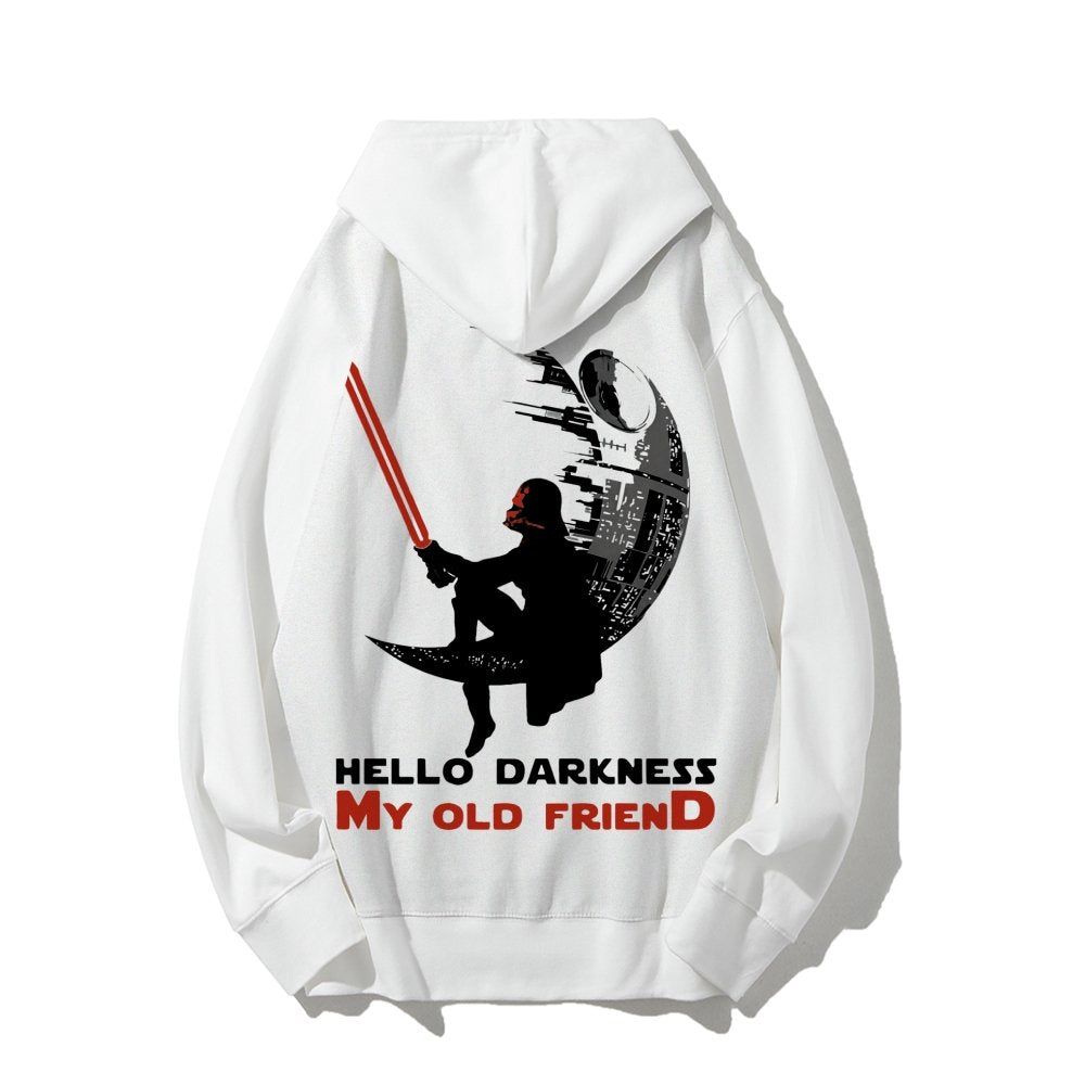 Hello Darkness My Old Friend Printed Back Unisex Cotton Hoodie