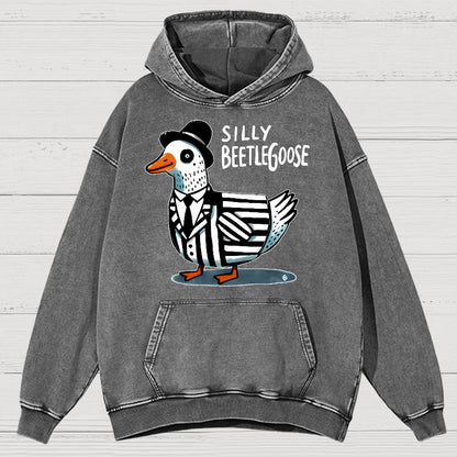 Beetle Goose Cotton Pullover Vintage Distressed Hoodie