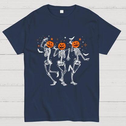 Dancing Skeleton Pumpkin Geeky T-Shirt