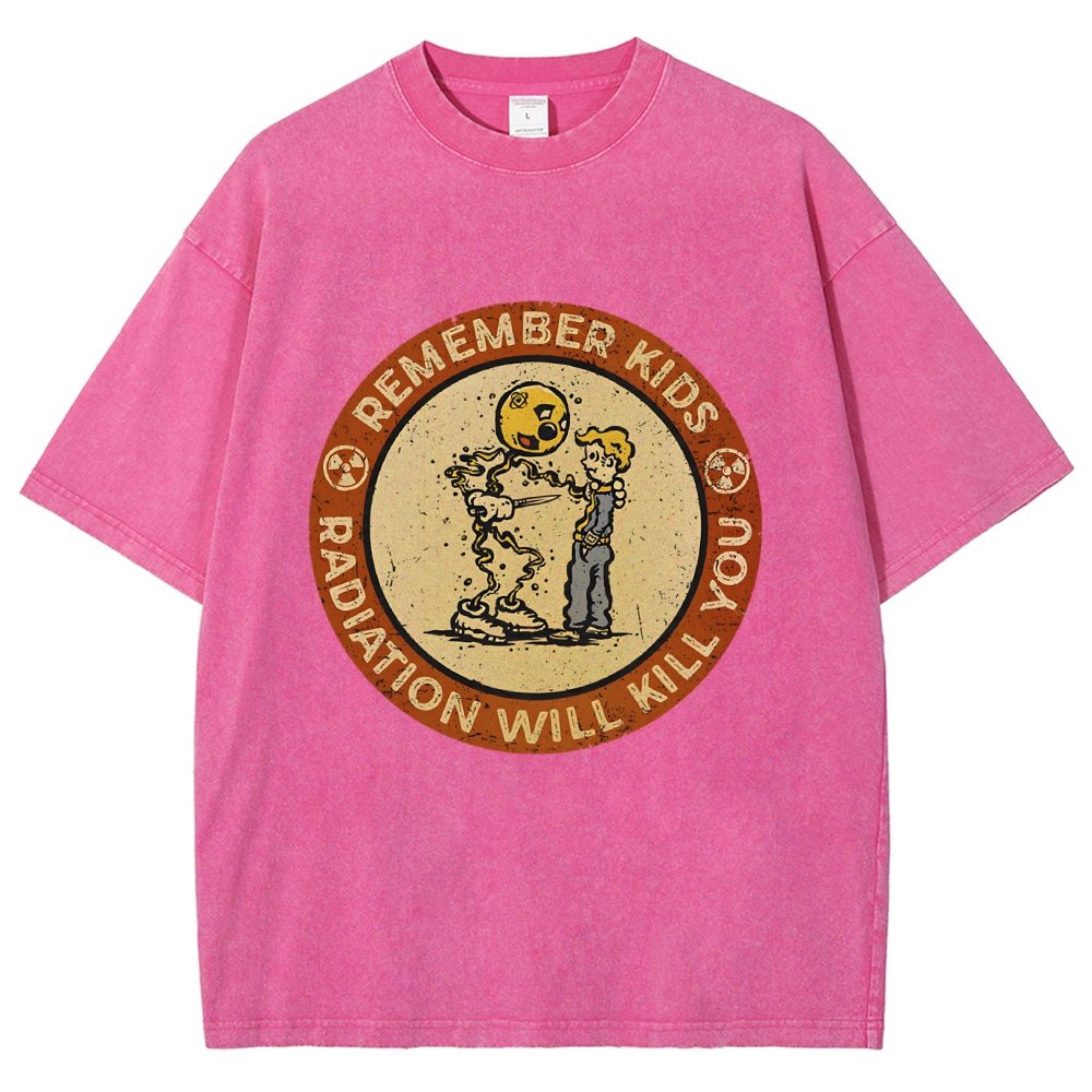 Vintage Radiation Warning Vintage Distressed T-shirt