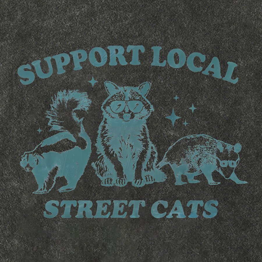 Support Your Local Street Cats Vintage Distressed T-shirt