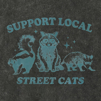 Support Your Local Street Cats Vintage Distressed T-shirt