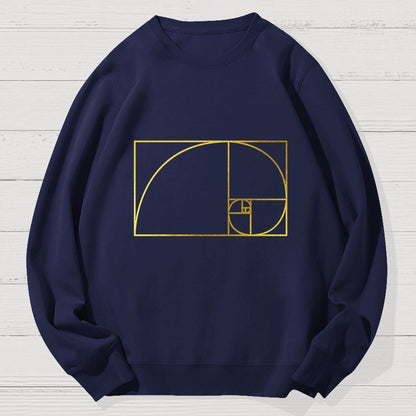 Distressed Fibonacci Spiral Geek Cotton Sweatshirt