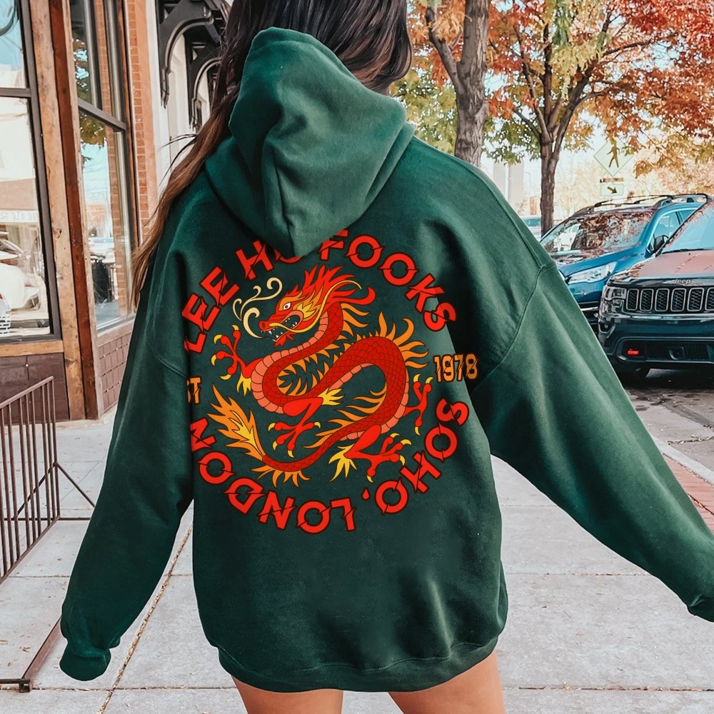 Mysterious Town's (Werewolves of London) Printed Back Cotton Hoodie