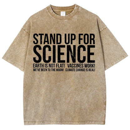 Earth Is Not Flat Stand Up For Science Vintage Distressed T-shirt