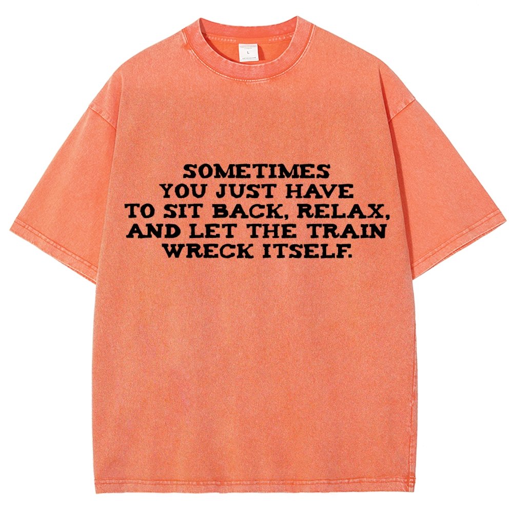 Let The Train Wreck Itself Vintage Distressed T-shirt
