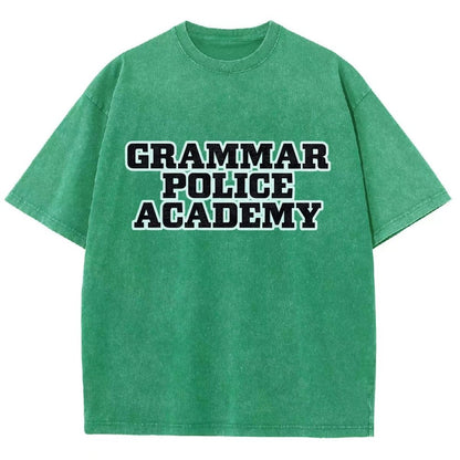 Grammar Police Academy Vintage Distressed T-shirt