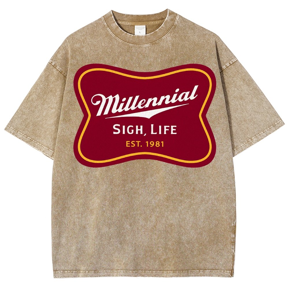 Millennial Sigh Life Vintage Distressed T-shirt