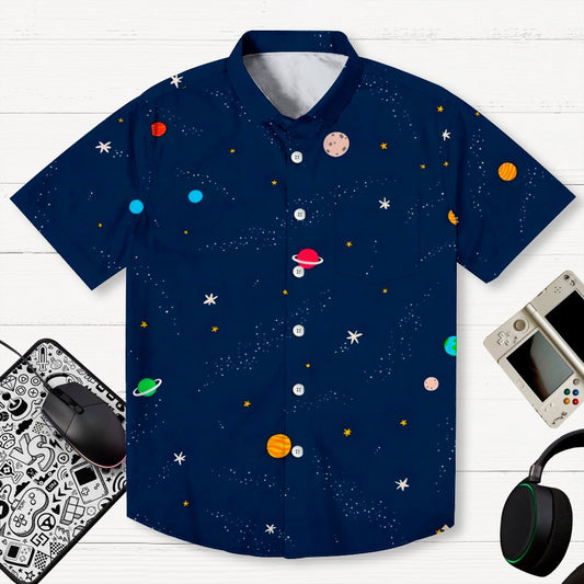 Galaxy Planet Series Print Geeky Shirt