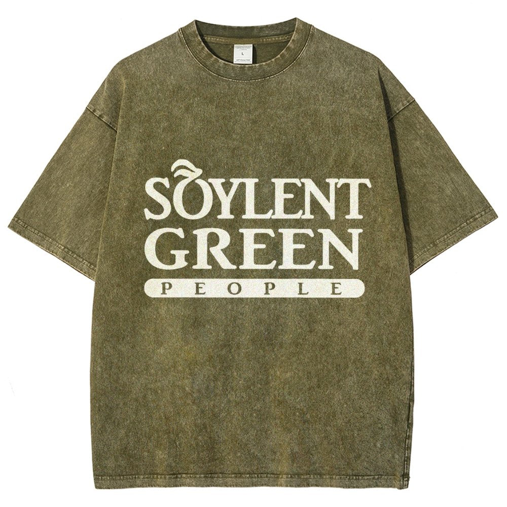 Mystery Green People Vintage Distressed T-shirt