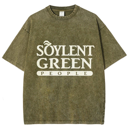 Mystery Green People Vintage Distressed T-shirt