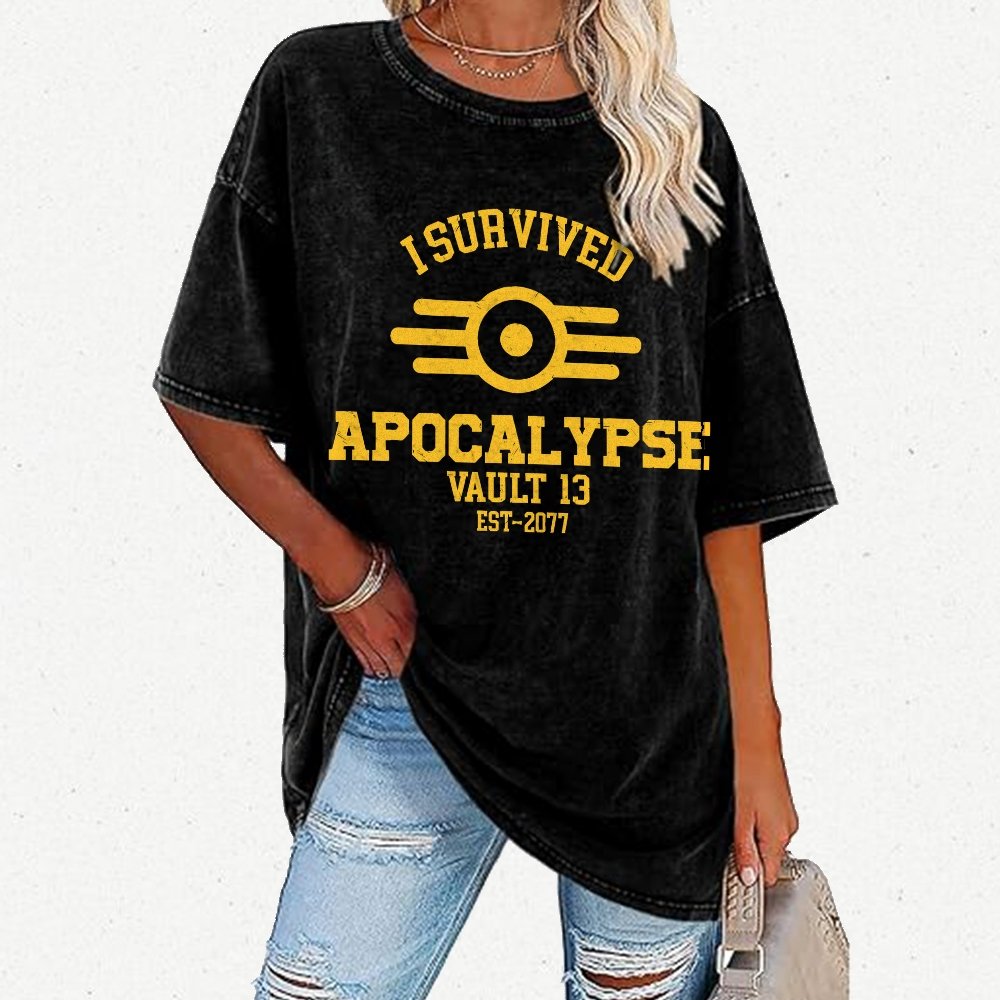I Survived Apocalypse Vintage Distressed T-shirt