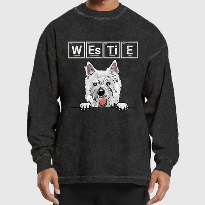 Periodic Table of Dogs  Dog Lover  Funny Science Washed Long Sleeve Tee