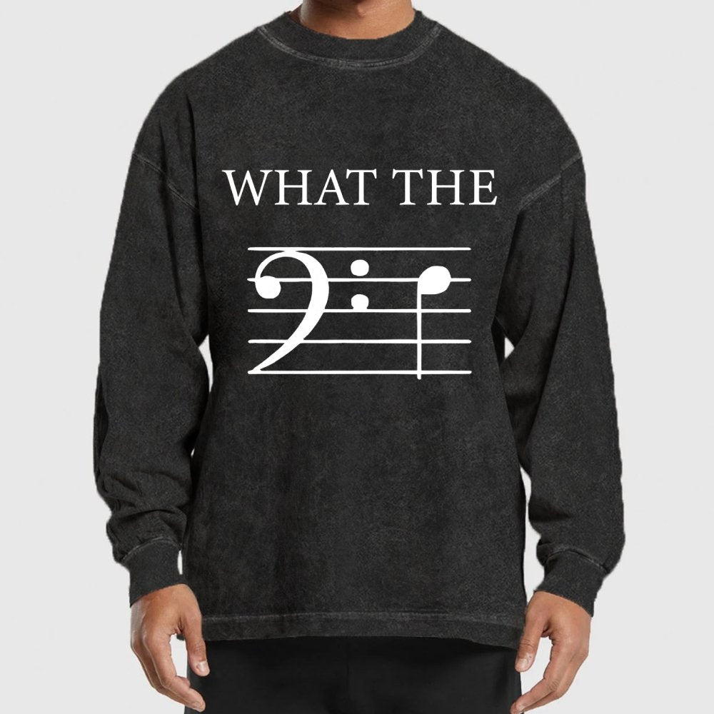 What The F (Bass) Washed Long Sleeve Tee