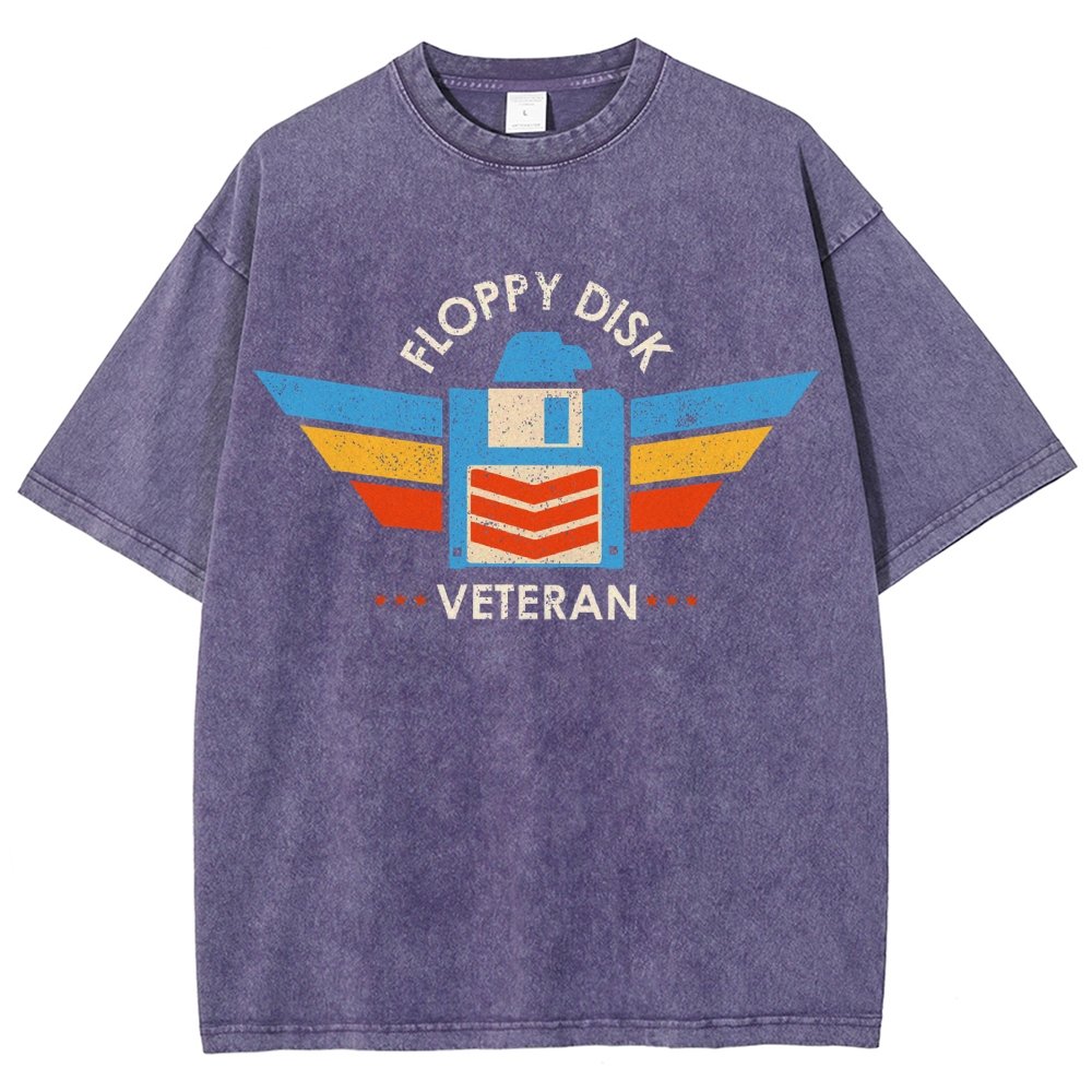 Floppy Disk Veteran Vintage Distressed T-shirt