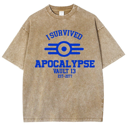 I Survived Apocalypse Vintage Distressed T-shirt