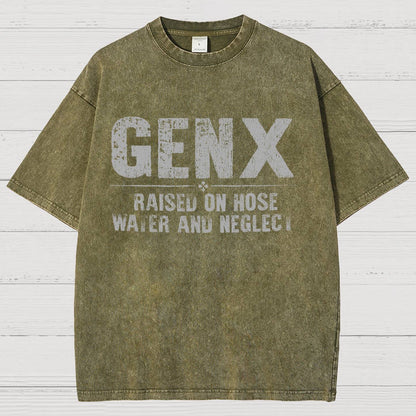 Gen X Raised On Hose Water And Neglect Vintage Distressed T-shirt