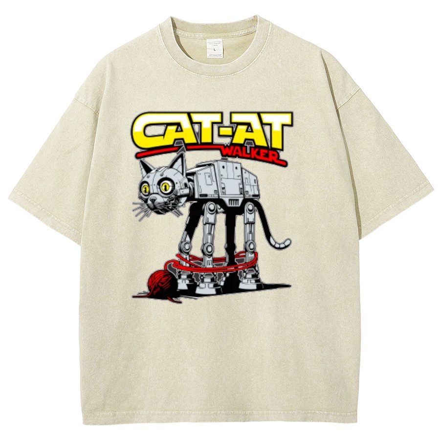 Funny Cat-at Walker,Cat Geeky Vintage Distressed T-shirt