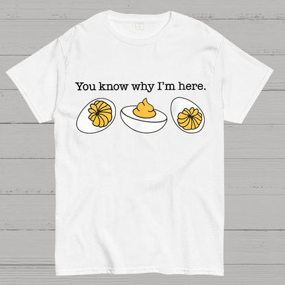 Retro Thanksgiving Dinner You Know Why I'm Here Deviled Egg Geek T-Shirt
