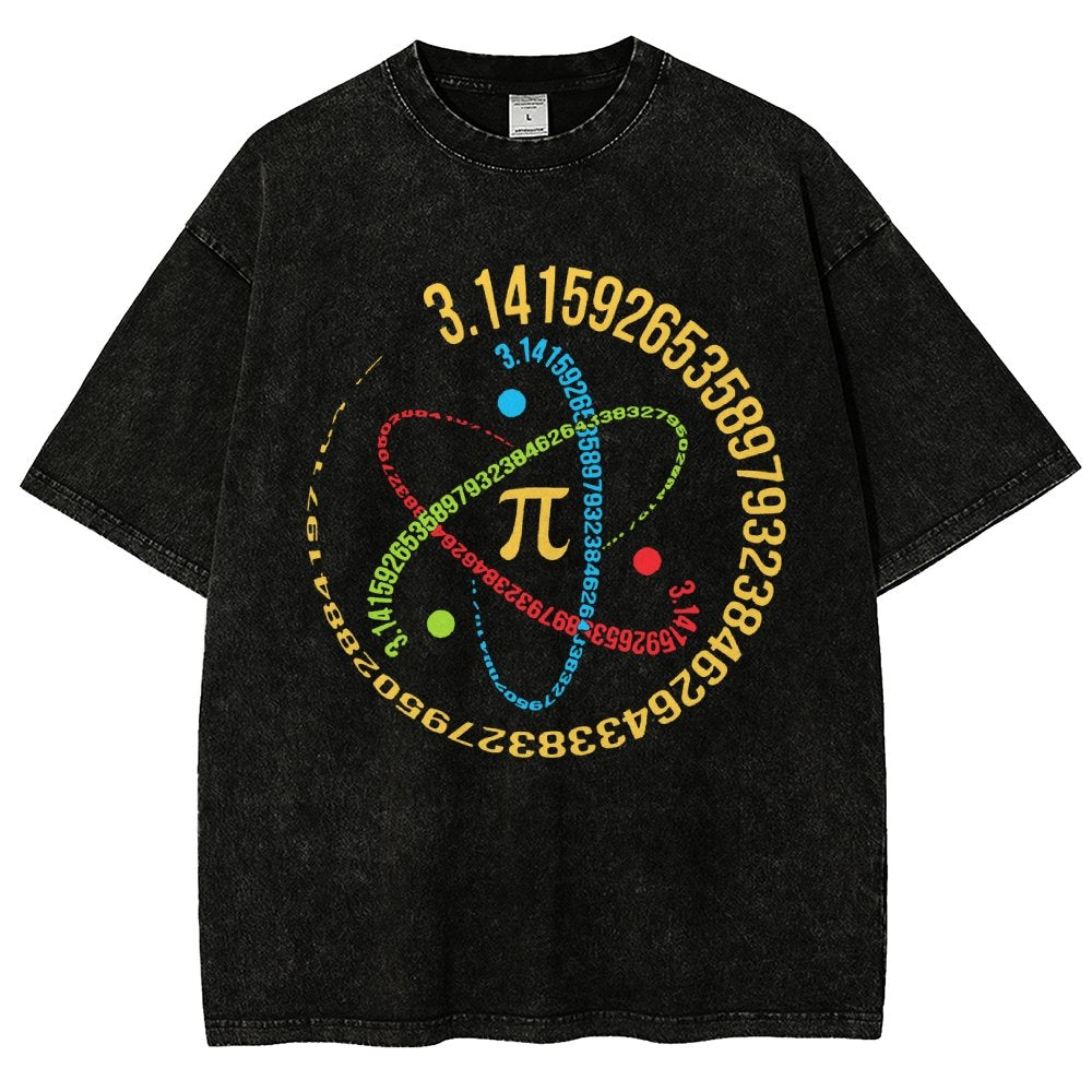 Atom Pi Math Science Vintage Distressed T-shirt
