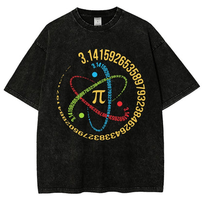 Atom Pi Math Science Vintage Distressed T-shirt