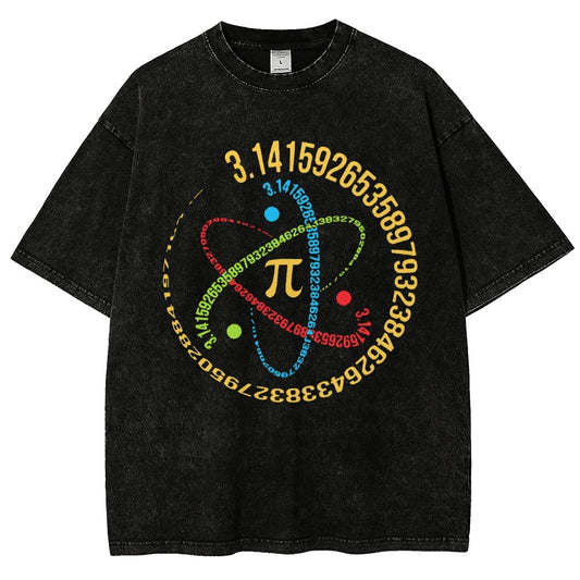 Atom Pi Math Science Vintage Distressed T-shirt