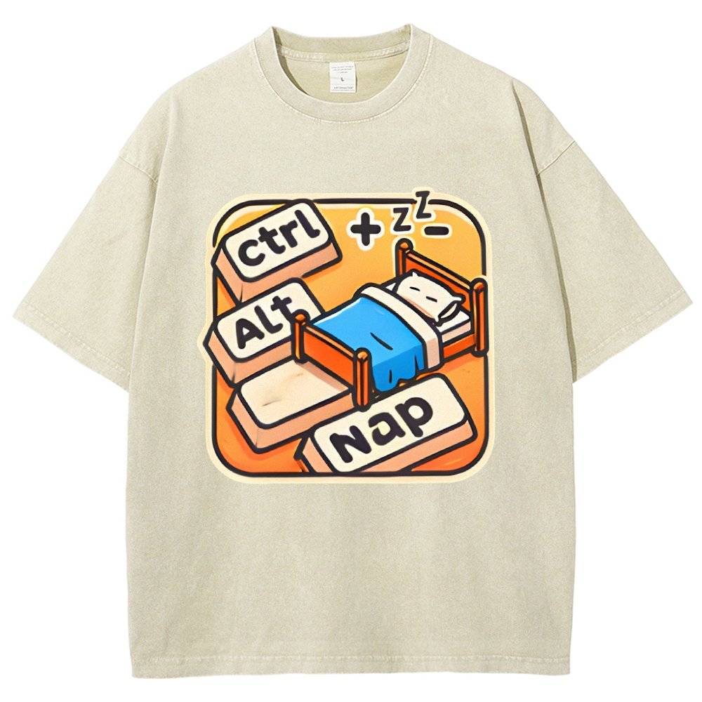 Ctrl+Alt+Nap Vintage Distressed T-shirt