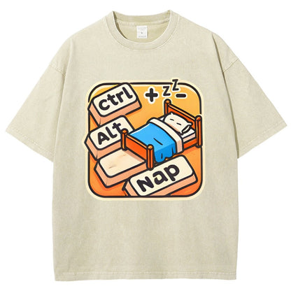 Ctrl+Alt+Nap Vintage Distressed T-shirt