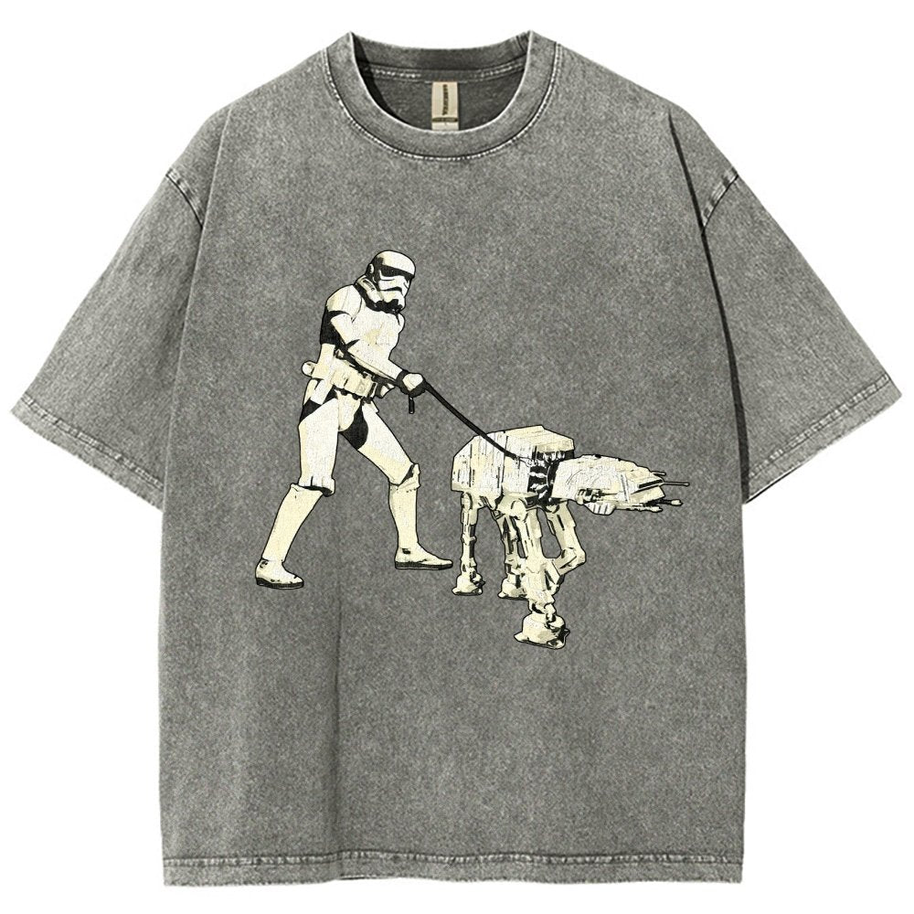 Empire Robot Dog-Planet Battles Vintage Distressed T-shirt