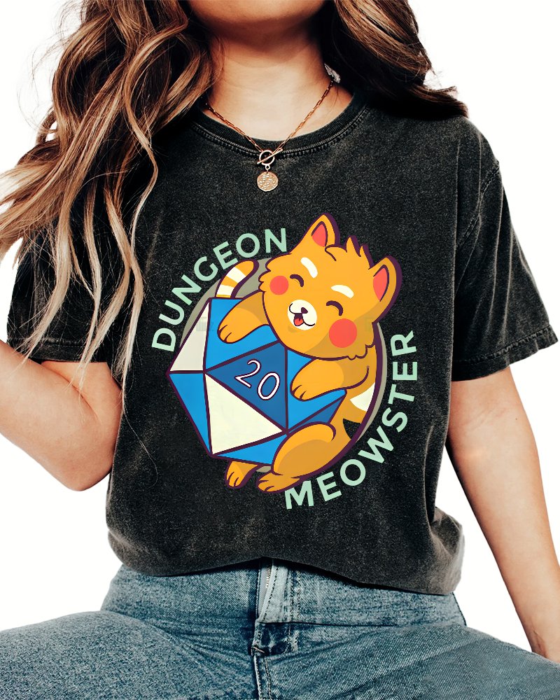 Dungeon Meow Vintage Distressed T-shirt