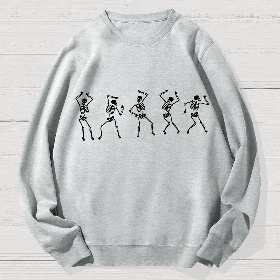 Dancing Skeleton Happy Halloween Geek Cotton Sweatshirt