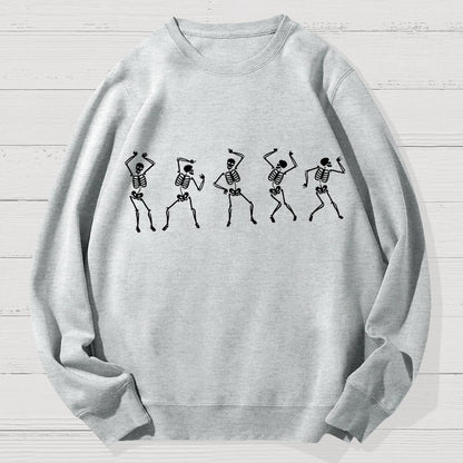 Dancing Skeleton Happy Halloween Geek Cotton Sweatshirt