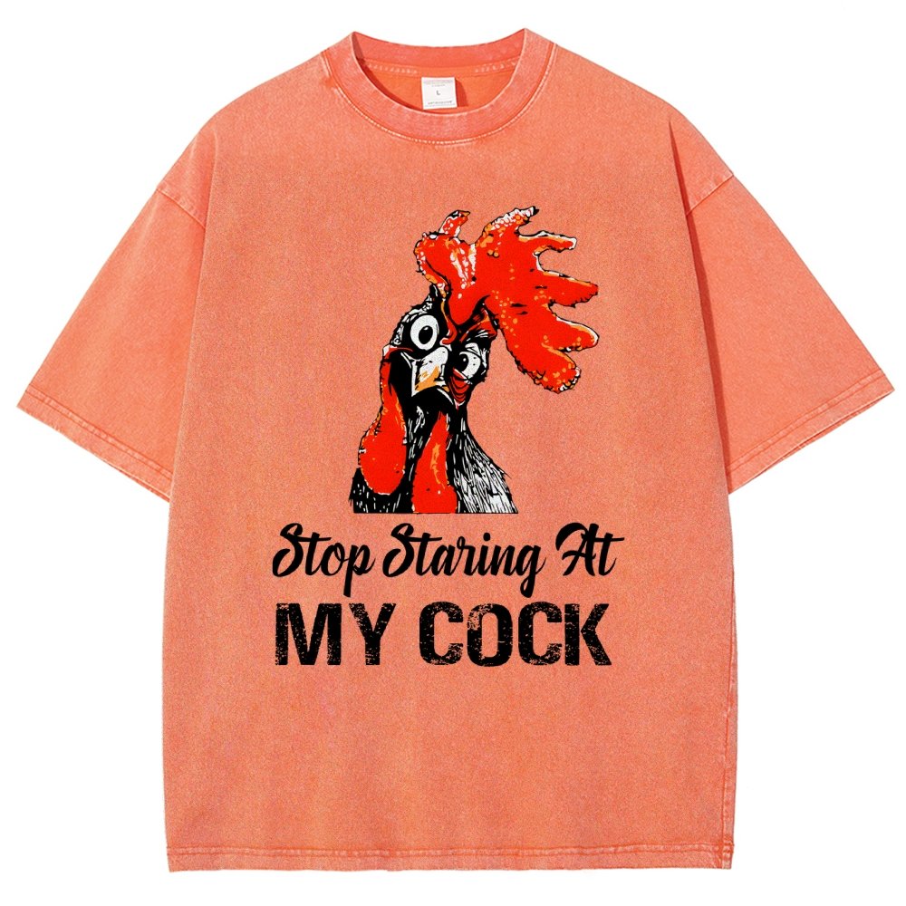 Stop Staring at My Cock Vintage Distressed T-shirt