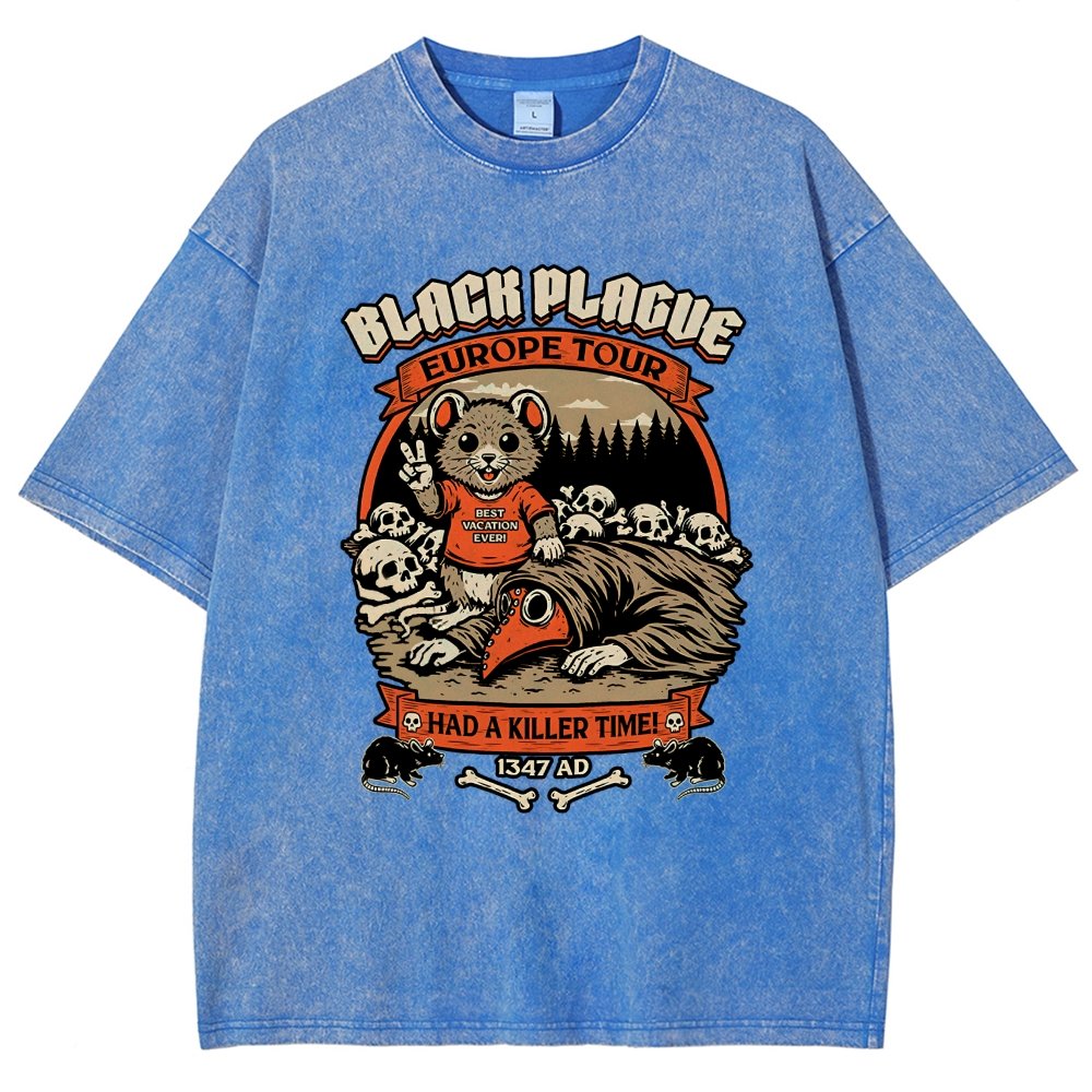 Black Plague Vacation Rat Vintage Distressed T-shirt