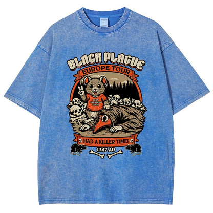 Black Plague Vacation Rat Vintage Distressed T-shirt