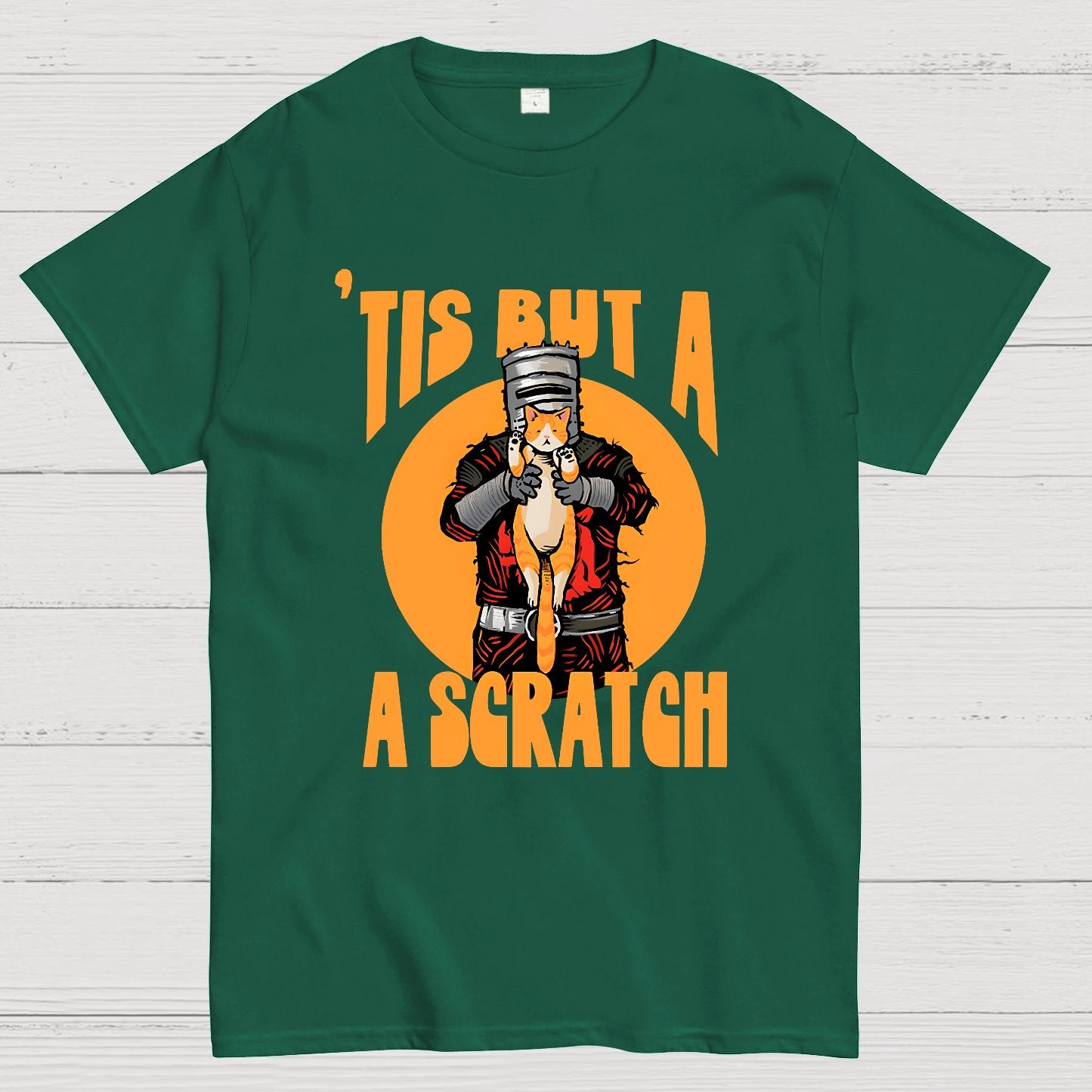 Tis But A Scratch The Black Knight Vs Cat Knight & Kitten Geek T-Shirt