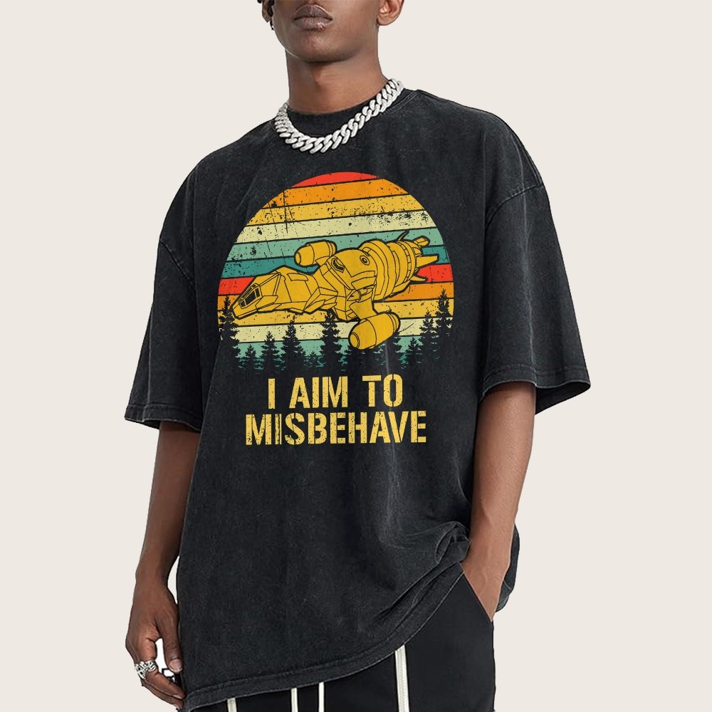 I Aim To Misbehave Vintage Distressed T-shirt