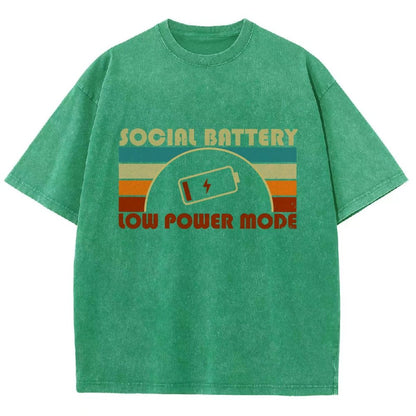 Low Social Battery Vintage Distressed T-shirt