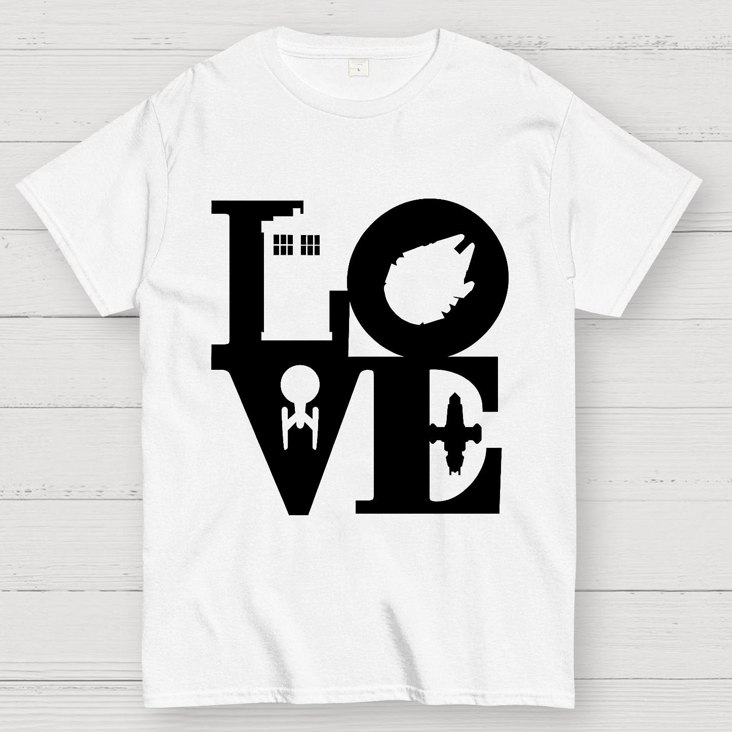 I Love SciFi Black Geek T-Shirt