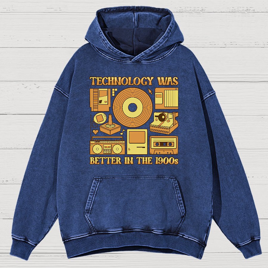 Technology Was Better In The 1900s Vintage Distressed Hoodie