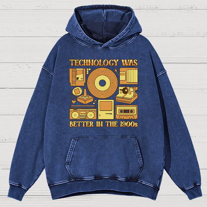 Technology Was Better In The 1900s Vintage Distressed Hoodie