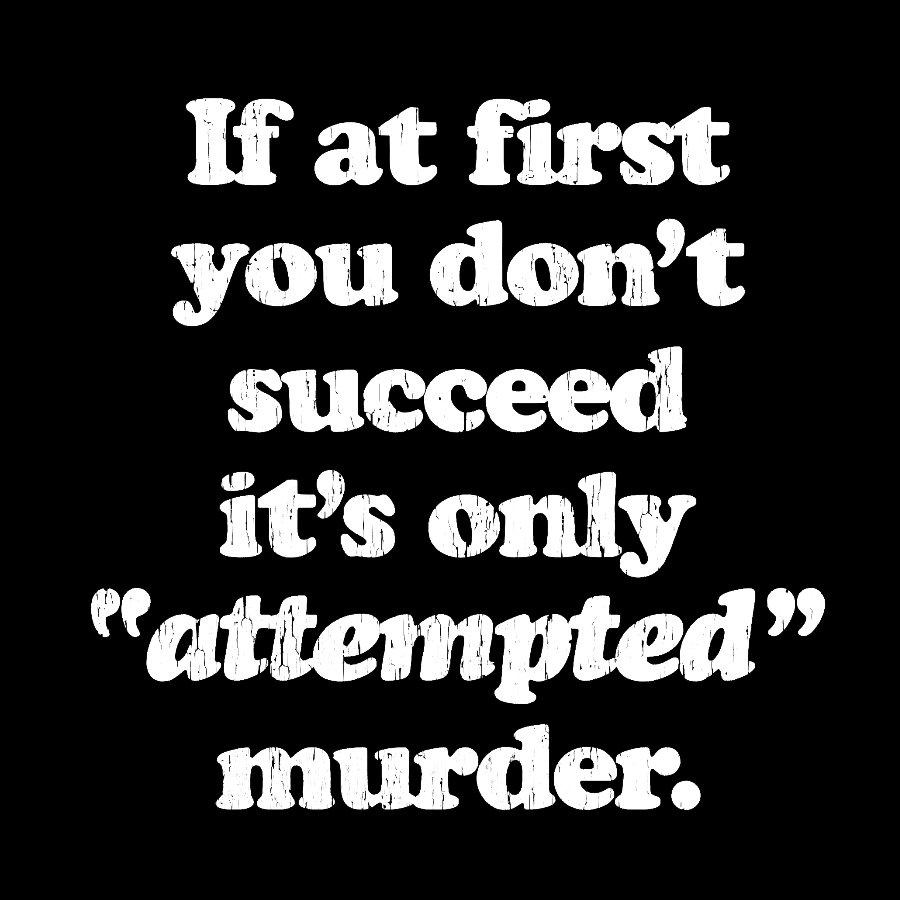 If At First You Dont Succeed Its Attempted Murder Sarcastic Geek T-Shirt